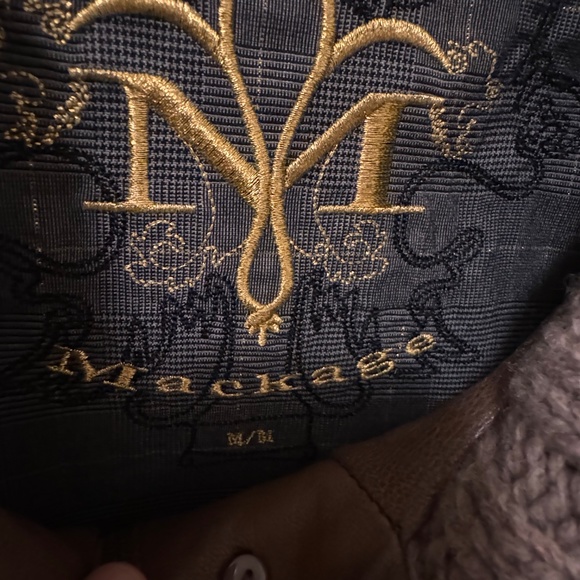 Mackage Lamb Leather Shawl Collar Jacket Size Medium - Picture 4 of 10